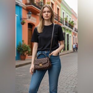 Louis Vuitton Brown Checkered Crossbody Bag